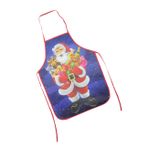 LABRIMP 3d Noel Baba Baskılı Yemek Önlüğü Dokumasız Kumaş Ev Mutfak Önlüğü Beyaz Nişan Noel