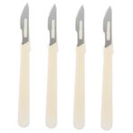 LABRIMP 4 Adet Fırın Şekillendirme Bıçağı Topal Ustura Avrupa Ekmek Kesici Batı Sofra Takımı Ekmek Hamur Mayası Kesici Somun Ekmek Kesici -bıçak Eğri Dilimleyici Metal Beyaz