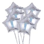 LABRIMP 6 Paket Yıldız Şeklinde Folyo Balonlar Gümüş Balonlar Doğum Günü Düğün Nişan Parti Süslemeleri Için