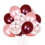 LABRIMP Şarap 50 Adet 12 Çocuk Partisi Balon Çeşitleri Pembe Altın Balonlar Sevgililer Günü Balon Romantik Doğum Günü Lateks Balon Çelenk Konfeti Nokta Balonları Düğün Kırmızı Balon Gelin