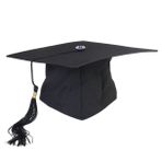 LABRIMP Siyah Mezuniyet Kepi Ayarlanabilir Tahta Yetişkin Boyutu Polyester 24x24cm Okul Disko Etkinlikleri Için