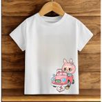 Labubu Baskılı Beyaz Çocuk Unisex Kiz/erkek Tişört T-Shirt - 7 - 8 Yaş