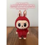 Labubu Figür Ayakta - 10 cm - Plastik Figür - 1 Adet -Pla - Kırmızı