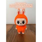 Labubu Figür Ayakta - 10 cm - Plastik Figür - 1 Adet -Pla - Turuncu