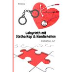 Labyrinth mit Stethoskop und Handschellen
