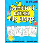 Labyrinth Rätsel Für Kinder - Ab 4-8 Jahre: 88 Rätsel, 3 Schwierigkeitsstufen und 4 verschiedene Formen mit Bildern, die zum Ausmalen geeignet sind.