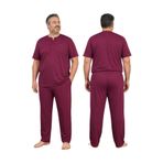 lacaton BÜYÜK BEDEN ERKEK PATLI YAKA KISA KOL PİJAMA TAKIM