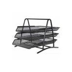 Lacco L433-1 Metal File 3 Katlı Siyah Evrak Rafı