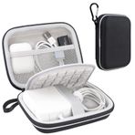 Lacdo Sert Taşıma Çantası için MacBook Pro Air MagSafe/MagSafe 2 Güç Adaptörü, iPhone12/12 Pro Şarj Cihazı, USB-C Hub, Type-C Hub, Kulaklık Başlıkları, USB Kablosu Organizatör EVA Çanta, Siyah