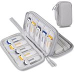 Lacdo USB Flash Sürücü Kasası Başparmak Tutucu Kılıfı Organizatör Taşınabilir Elektronik Aksesuarlar SanDisk/SamData/Samsung USB Flash Drives Jump Drive Memory Stick, SD Card, Cable, Gri