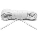 Lace Lab Spor Ayakkabı için Premium Düz Pamuklu Mumlu Ayakkabı Bağcığı, Beyaz, 45" (114 CM)