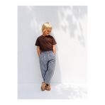 Laciel Prs Erkek Çocuk Oversize Çizgili Balloon Pantolon + Kahverengi T-shirrt Takım
