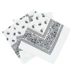 Laciteinterdite Erkek ve Kadınlar için 3'lü Şal Desenli Bandana Seti, 57 x 57 cm Tek Beden beyaz