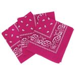 Laciteinterdite Erkek ve Kadınlar için 3'lü Şal Desenli Bandana Seti, 57 x 57 cm Tek Beden fuşya