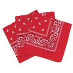 Laciteinterdite Erkek ve Kadınlar için 3'lü Şal Desenli Bandana Seti, 57 x 57 cm Tek Beden kırmızı