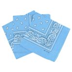 Laciteinterdite Erkek ve Kadınlar için 3'lü Şal Desenli Bandana Seti, 57 x 57 cm Tek Beden Parlak Mavi