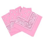 Laciteinterdite Erkek ve Kadınlar için 3'lü Şal Desenli Bandana Seti, 57 x 57 cm Tek Beden Pembe