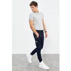 Lacivert Air Baskılı Fermuar Cepli Standart Kalıp Jogger Erkek Eşofman Alt - 84587 | S