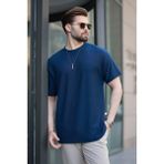 Lacivert Basic Bisiklet Yaka Erkek Tişört E7133 - M