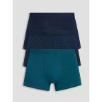 Lacivert Beli Lastikli Erkek Boxer 3'Lü