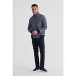 Lacivert Comfort Fit Kürklü yaka Yünlü Mont