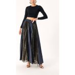 Lacivert Dantel Detaylı Piliseli Etek 81273 - 01L-Lacivert - M