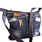 lacivert denim omuz çantası