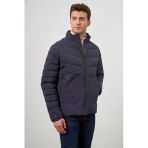 Lacivert Dolumlu Hakim Yaka Slim Fit Dar Kesim Klasik Mont 1007245153