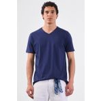 Lacivert Düz Erkek T-Shirt - Slim Fit