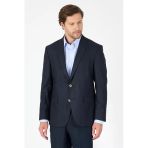 Lacivert Düz Gabardin Mono Yaka 2 Düğme 4 Drop Comfort Fit Basic Ceket 1002250005
