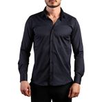 Lacivert Ekstra Dar Kesim Likralı Esnek Micro Kumaş Kol Düğmeli Slim Fit Erkek Gömlek - 195-12