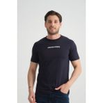 Lacivert Erkek Bisiklet Yaka Tişört Premium Pamuklu Yüksek Kalite Regular Fit - XL