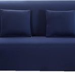 Lacivert Esnek Koltuk Kılıfı 3 Kişilik (190-230 cm) - Evrensel Kanepe Kılıfı Baskılı Kumaş Elastik Uyum 1 Yastık Kılıfı ve Oturma Odası Mobilyaları için Şık Koruma