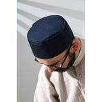 Lacivert Fileli Kumaş Kalıp Namaz Takkesi Lacivert 57