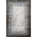 Lacivert Geometrik Pamuk Makinada Yıkanabilir Kaymaz Taban Dijital Makine Baskı Salon Halı-I-Stn_Feel-002M-160x350