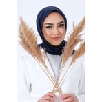 LACİVERT Harem Scarf Kristal Saten Eşarp - Lacivert - 100 x 100 cm
