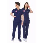 LACİVERT HEMŞİRE FORMASI LİKRALI SCRUBS TAKIM (PATRIOT BLUE)