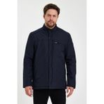 Lacivert Içi Kalın Kürklü Klasik Rüzgar ve Su Geçirmez Mont&kaban - 2XL
