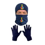 Lacivert Jandarma Yün Bere Ve Polar Boyunluk Ve Yün Eldiven Set