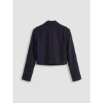 Lacivert Kadın Crop Blazer Ceket