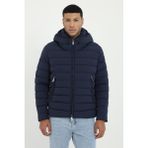 Lacivert Kapitone Slim Fit Erkek Mont