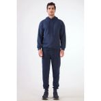 Lacivert Kapüşonlu Kanguru Cepli Regular Fit Erkek Sweatshirt