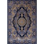 Lacivert Klasik Pamuk Makinada Yıkanabilir Kaymaz Taban Dijital Makine Baskı Salon Halı-I-Artemis_Silk-5156A-240x300