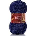 Lacivert Kürkçü Han Kadife 100GR Örgü İpi %100 Polyester Yumuşak ve Kalın Yapı