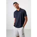 Lacivert Logo Baskılı Standart Kalıp Polo Yaka Aktif Spor Erkek T-Shirt - 88252