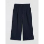 Lacivert Loose Fit Kadın Pileli Kumaş Pantolon