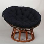 Lacivert Mavi Sandalye Minderi Yastıklı Yer Minderi Salıncak Sandalye Yuvarlak Rattan Sandalye Bahçe Sandalyesi Pedi 60 cm Yumuşak Yastık İç Mekan/Dış Mekan Kullanımı için