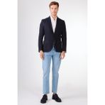Lacivert Mono Yaka Slim Fit Erkek Ceket - 50