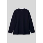 Lacivert O Yaka Rahat Form Battal Büyük Beden Uzun Kollu Erkek T-Shirt - 88107 - 3XL