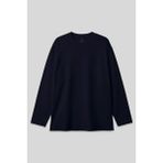 Lacivert O Yaka Rahat Form Battal Büyük Beden Uzun Kollu Erkek T-Shirt - 88107